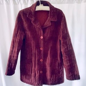 Action Wear maroon, embroidered jacket. Size Small